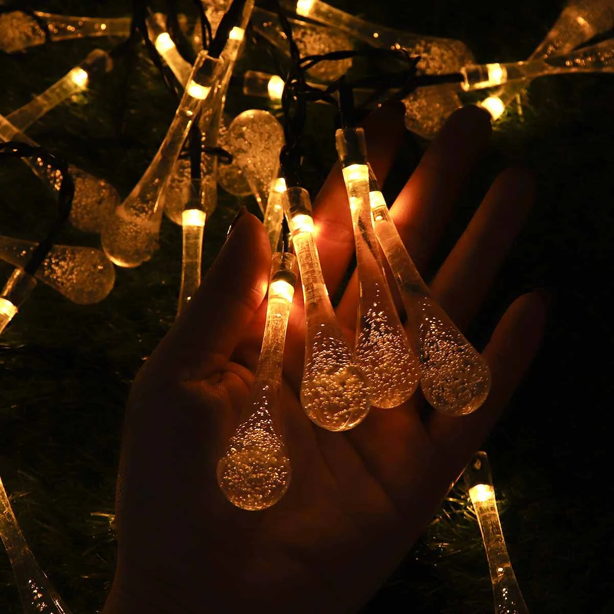 30LED солнечный светильник, гирлянда, капля воды, открытый водонепроницаемый Сказочный светильник, s украшение, Рождественская спальня, сад, вечерние светильник ing