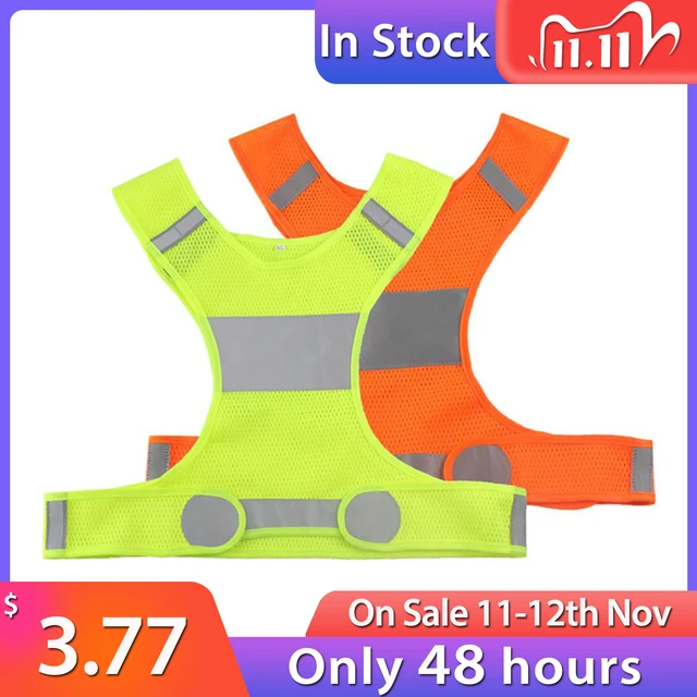 Final Clearance! Outdoor Adjustable Reflective Jackets Vest Unisex Safety  Protection Running Vest High Visibility Breathable Strap Safety Gear  Jogging