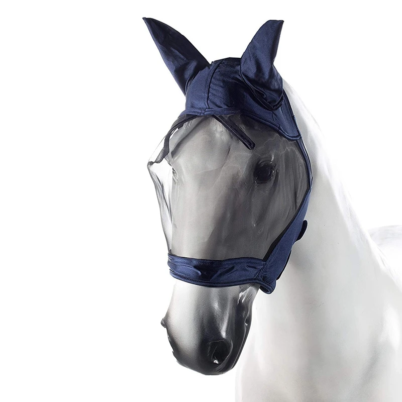 Лошадиная Летающая маска с ушами дышащая противомоскитная маска лошади (синий)