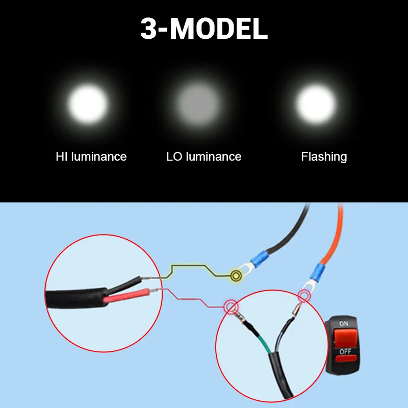 U2 30W Angel Eye U3 мотоциклетный светодиодный светильник на голову Hi/Lo луч 6500K с чипами высокой мощности, красный ореол, серебристый корпус, точечный светильник, противотуманный светильник для вождения