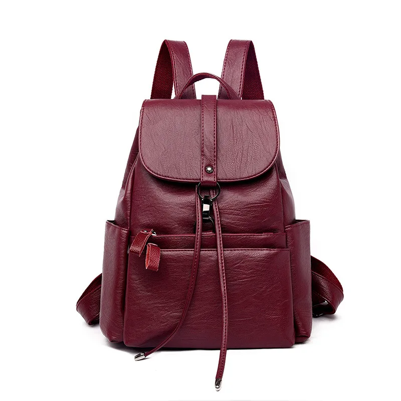 

women's bag 2019 summer new European and American with soft PU leather travel backpack leisure bags