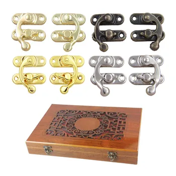 

23*27mm Antique Metal Hasps Curved Buckle Horn Lock Jewelry Box Padlock Jewelry Box Latches Clasp lock for jewelry boxes