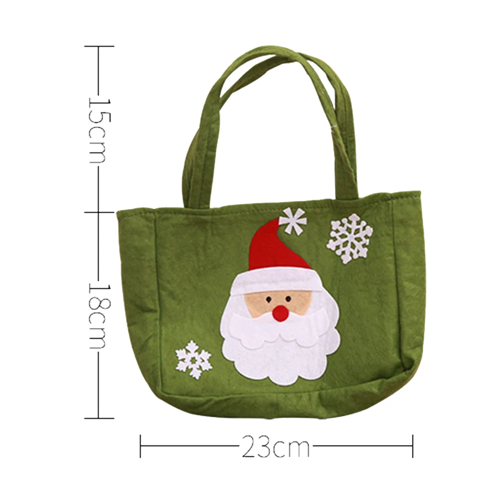 Gift Bag Hanging Candy Hand Held Decoration Photography Prop Christmas Cartoon Print Home Cloth Storage Cute Store Portable