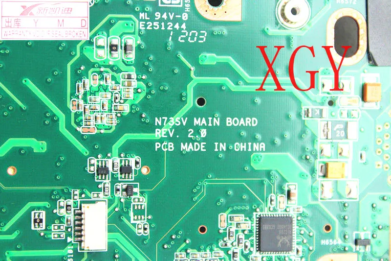 For ASUS N73S N73SV N73SM Laptop Motherboard REV 2.0 GT540M 3 Ram Slots PGA989 100% Test ok
