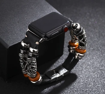 

DIY Vintage braided strap for Apple Watch Series 5 4 3 2 handmade genuine leather strap ,for iWatch 38 mm 40 mm 42mm 44 mm