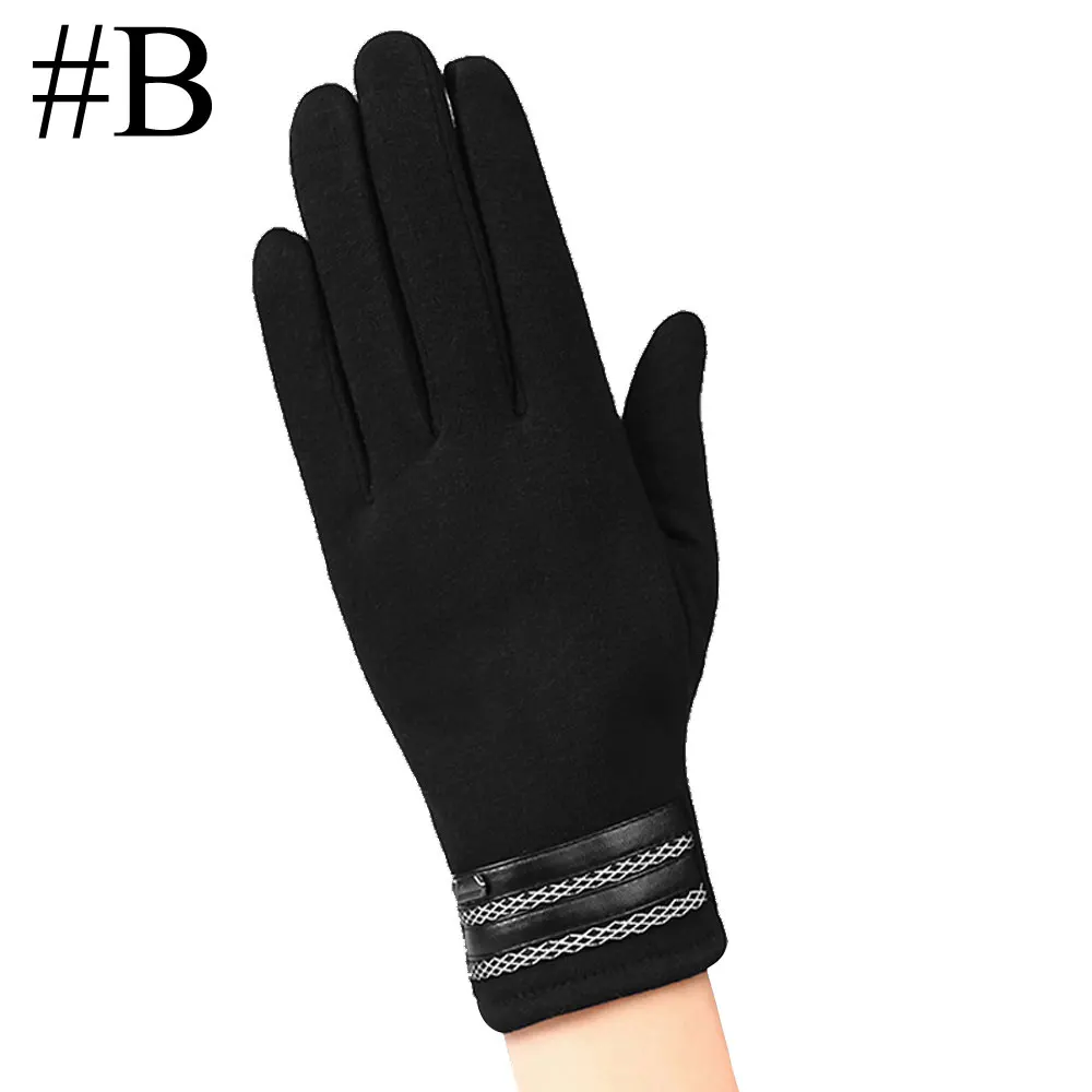 Black-B L. Mirror 1 пара мужские флисовые ветрозащитные перчатки с сенсорным экраном для телефона зимняя теплая одежда - Цвет: Black-B