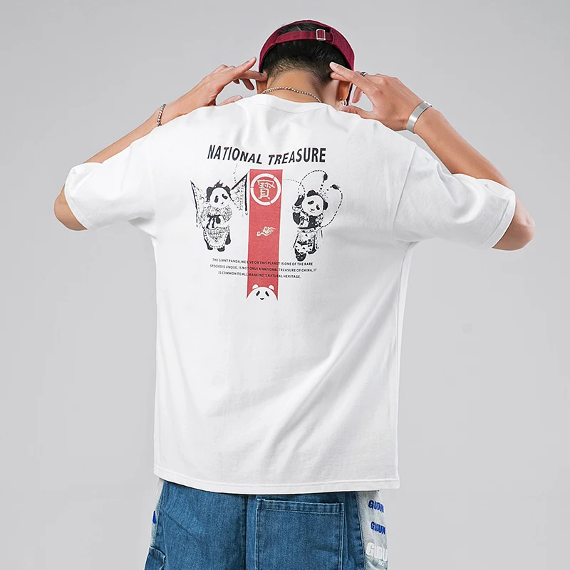 

iiDossan T Shirts Men Funny Panda Printed Opera tshirt Streetwear Menswear Women Hip Hop Tops High Quality Overalls Solid Color