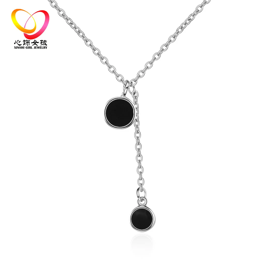 

Necklace Short Choker Drip Glaze round Pendant Student Simple Cool Autumn And Winter Neck Accessories