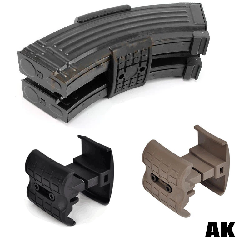 Hunting Rifle Dual Magazine Coupler Link Clip Airsoft Mag Parallel Connector Clamp for AR15 M4 M16 AK MP5 MP7 Hunting accessory rifle magazine coupler