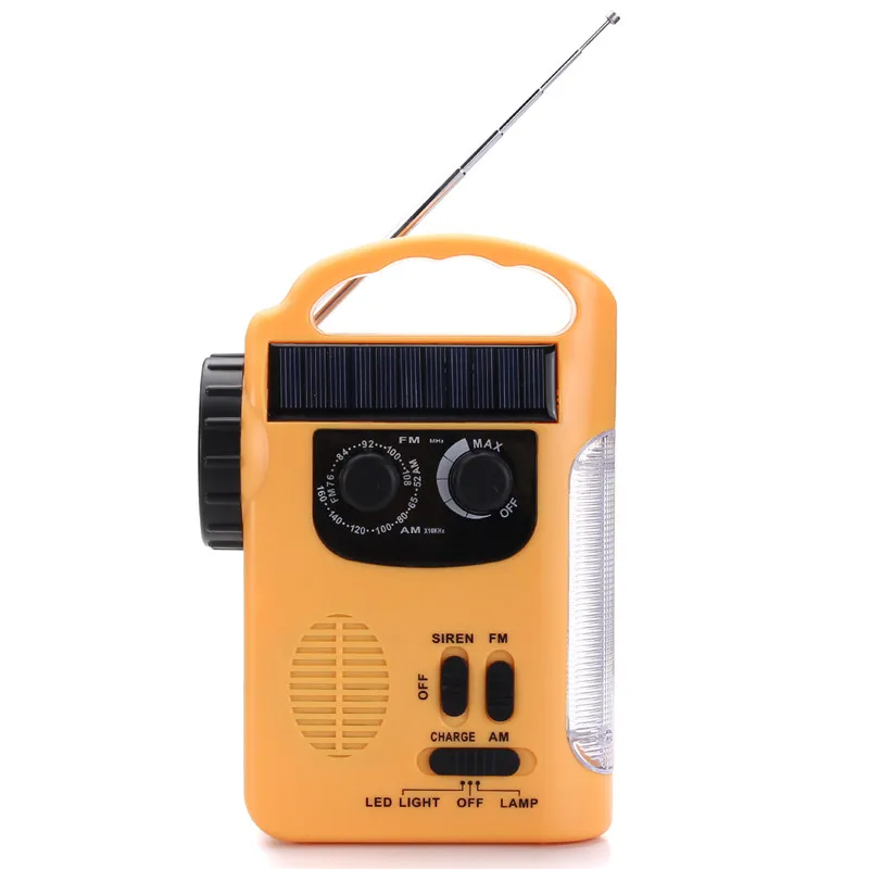 

Portable Flashlights Solar Power Lanterns Outdoor Emergency Hand Crank Solar AM/FM Radios Power Bank with LED Lamp