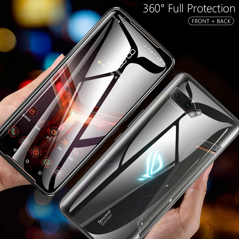 Передняя+ задняя 100D изогнутая пленка для Asus ROG Phone 2, защита экрана, объектив камеры, полное покрытие, нано Гидрогелевая пленка, не закаленное стекло