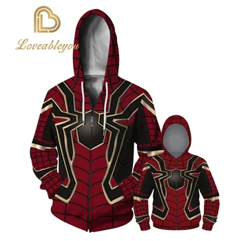 

3D Printed The Avengers Iron Spiderman Cosplay Costume Hoodies Men Spider Verse Cosplay Sweatshirts Kids 7T - 13T Casual Tops