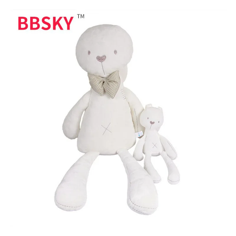 

Bbsky Infant Bow Long-legged Rabbit Comforter Toys Oversized Millie Pacify Rabbit Baby to Sleep with Baby