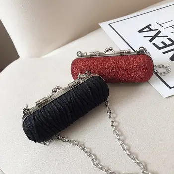 

Bright Silver Shoulder Bag Creative Design Mini Portable Buckle Bag For Lady Outdoor Playing Wear Crossbody Drawstring Bags