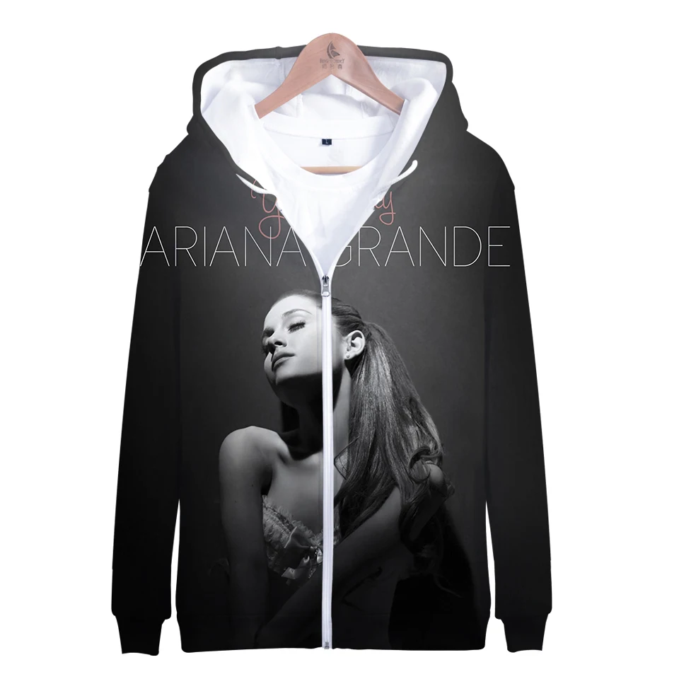 Ariana Grande/толстовка на молнии с 3D принтом; повседневные толстовки; Новая модная крутая осенне-зимняя одежда Highstreet; толстовка