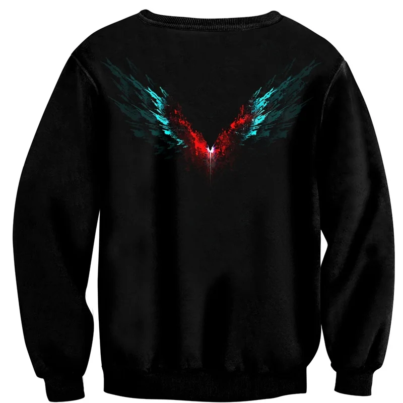Cloudstyle Весенняя мужская толстовка с 3D принтом Devil Cry Wings Мужская уличная Harajuku