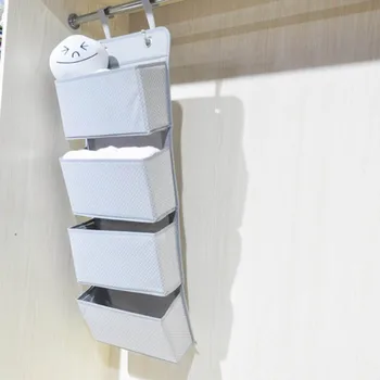 

4 Layer Non-woven Door Hook Storage Bag Multi-function Wardrobe Hanging Bag PI669