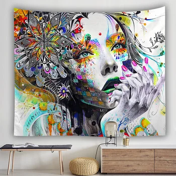 

Aesthetic Beauty Sketch Tapestry Wall Hanging Hippie Bed Room Decor Psychedelic Tapestry Wall Fabric Decoration Art Wallcovering