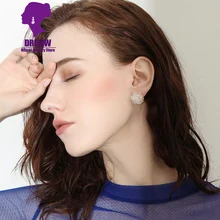 DREJEW, белые, розовые, черные, милые, с кристаллами, в виде цветка, массивные серьги, повседневные, модные, маленькие, 925, серьги-гвоздики для женщин, для свадебной вечеринки