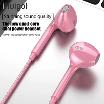

ihuigol 3.5mm Jacks 8D Stereo Earphones Wired For iPad iPhone 6 5 SE Xiaomi Samsung Laptop In-Ear Wire-Control Headsets with Mic