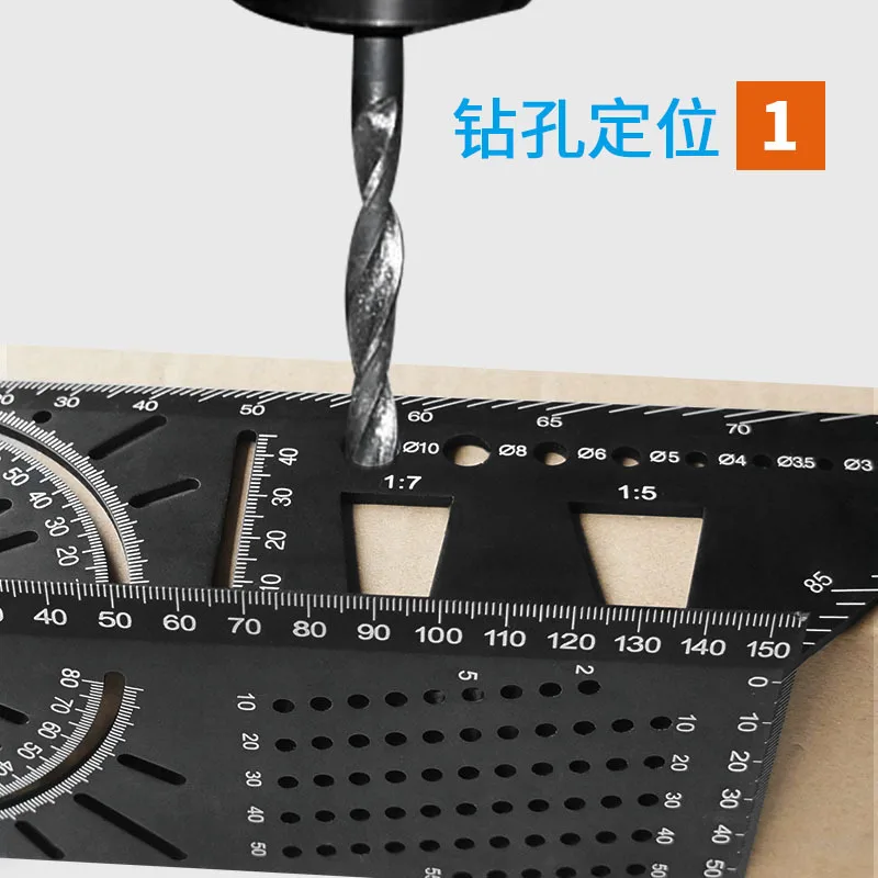 

Aluminium Alloy Multi-functional Square 45-Degree 90 Spend Line Angle Ruler Three-dimensional Woodworking Stop Type Are Meant On