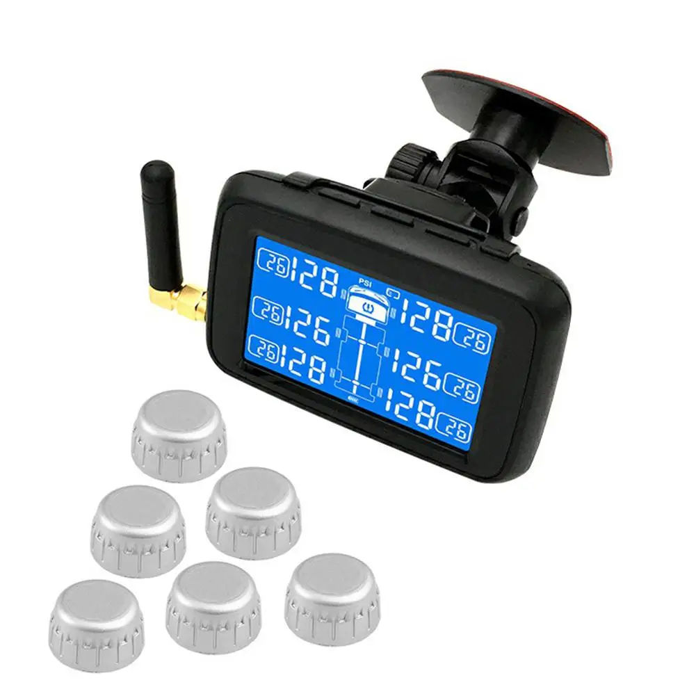  U901 Auto Truck TPMS Car Wireless Tire Pressure Monitoring System with 6 External Sensors Replaceab