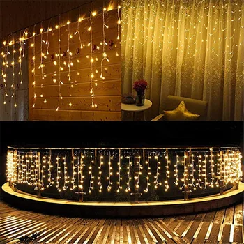 

Thrisdar Outdoor 4M Christmas Icicle String Light Droop 0.4m/ 0.5m/0.6m Curtain Icicle String Light Garden Wedding Party Decor