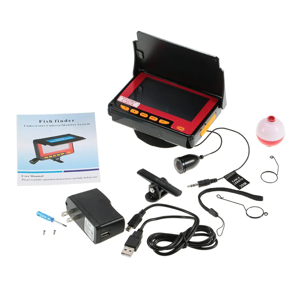 

Hot New Underwater Fishing Camera 20M Cable EU/US Plug 4.3'' Digital LCD 1000TVL Fish Finder HD IR LED Fishing Camera Monitor