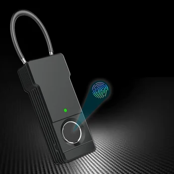 

Smart Keyless Fingerprint Padlock Usb Rechargeable Ip65 Waterproof Anti-Theft Security Padlock Door Luggage Case Lock