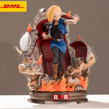 

11" Super Saiyan Statue Android 18 Bust Kuririn Full-Length Portrait Original Version T1 GK Action Model Toy BOX 28CM A32
