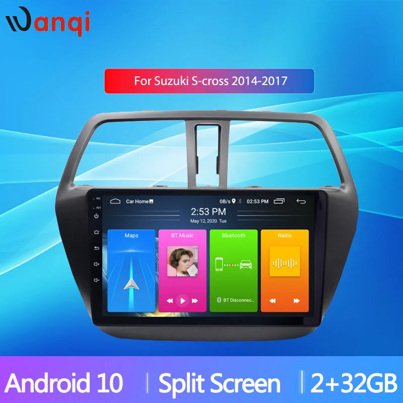 9-дюймовый автомобильный GPS-навигатор Wanqi Android10 для Suzuki S-CROSS 2014 2015 2016 2017 монитор Wifi