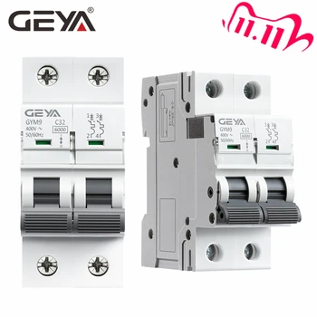 

GEYA GYM9 2Pole MCB Din Rail Mini Circuit Breaker 230V 6A-63A AC Type China MCB Factory
