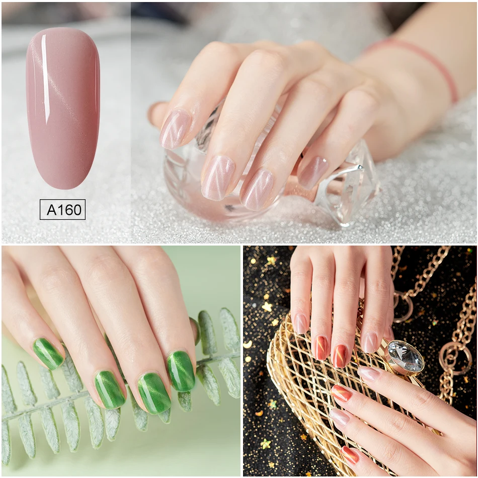 ROHWXY 15 ML Nail Gel Polish Semi Permanent Soak Off Varnish UV LED Gel Lacquer Cat Eyes Effect Nee