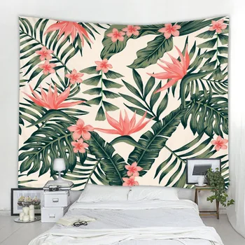 

Nordic Wind Tapestry Digital Printing Leaves Valance Background Cloth Bedside Decoration Cloth Tapestry Boho Home Decor Tapesty