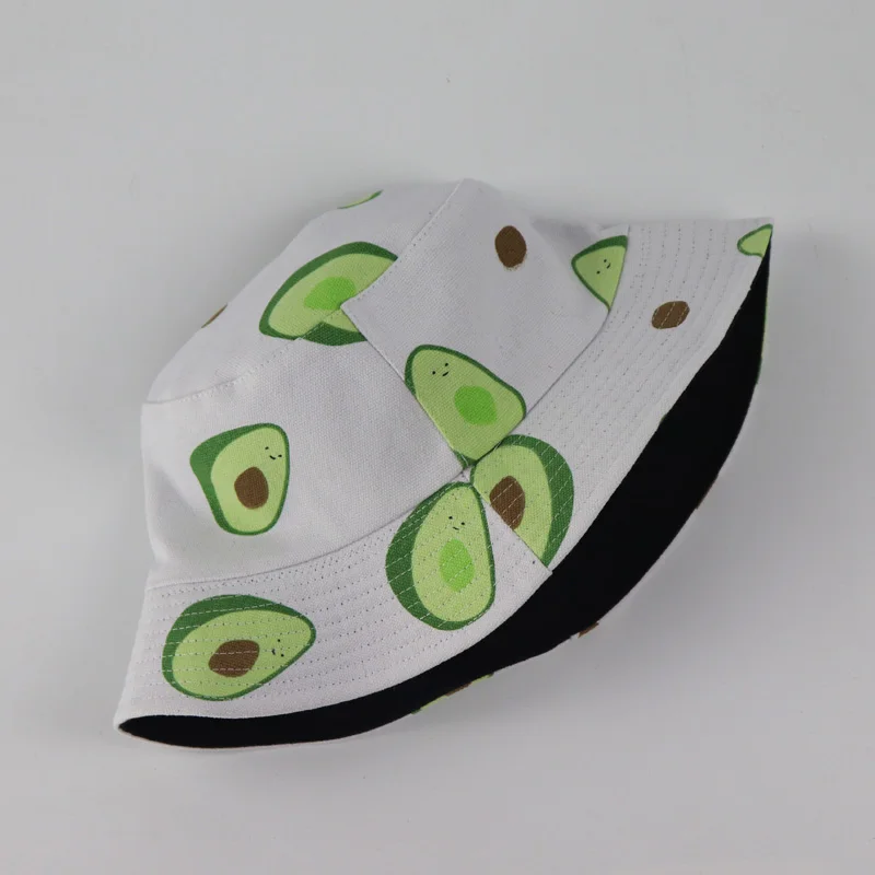 Avocado White Ананас, банан печати Боб шляпа Панама, шляпа-Панама мужская женская летняя кепка с покрывалом хип хоп Gorros рыбалка, рыбак шляпа BKY101 - Цвет: Avocado White
