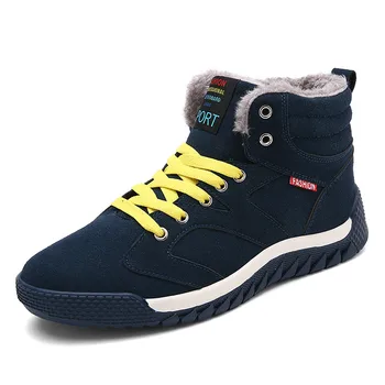 

Boots Men Plus Size 48 Men Winter Warm Snow Boots High Top Fur Boots Fashion Sneakers Men Ankle Boots Mens Shoes Casual