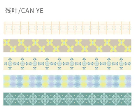 5 шт. Смешанные 10 мм* 3 м набор декоративного скотча Васи декоративная бумага маскирующая лента kawaii Наклейки Скрапбукинг Канцелярские товары школьные Письма diy - Цвет: FALLING LEAF