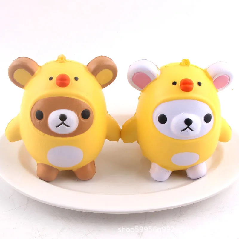 

Cross Border for Pu Squishy Toys Memory Foam Bear Chicks Memory Foam Small Cartoon Chicken Vent Relaxation Decoration