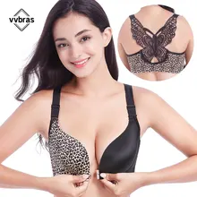 

vvbras Large Size Front Buckle Bra Seamless Push Up Bras Wire Free Chest Gather Underwear Women Bralette Butterfly Brassieres