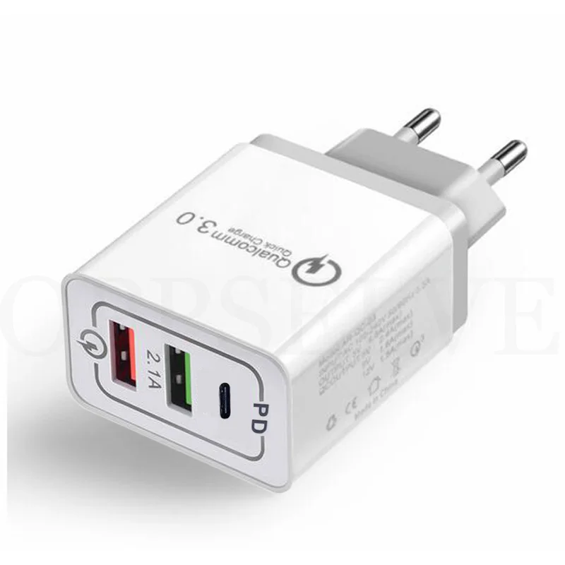 Быстрое зарядное устройство USB OSEVPORF 30 Вт type C PD для iPhone 11 Pro Max X 8 XS 7 PD быстрое зарядное устройство для телефона samsung Xiaomi зарядное устройство - Тип штекера: Grey