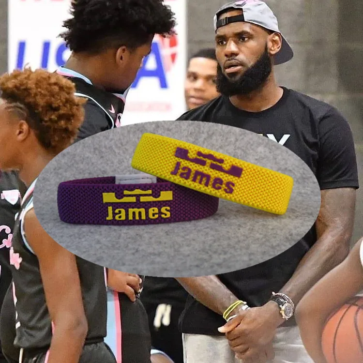 Лейкерс футболка с надписью Lebron. Логотип James, расширяемый браслет, спортивный ремешок, аксессуары для фанатов, Коби Карри Оуэн