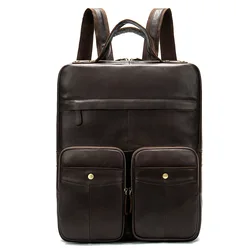 Men's Large Leather Antitheft Travel Backpack Laptop Bags Men Black Bagpack Boy Big Capacity School Male Business Shoulder Bag