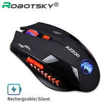 Беспроводная игровая мышь 2,4 ГГц, USB 2400 dpi, эргономичный дизайн, 6 кнопок, черная Бесшумная мышь для ПК и ноутбука