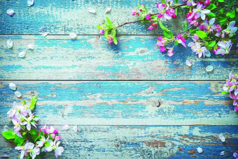 SHENGYONGBAO Vinyl Custom Photography Backdrops Prop Flower Wood Planks Christmas day theme Photo Studio Background DST-01 - Цвет: 7