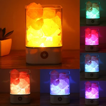 

USB Crystal Light natural himalayan salt lamp led Lamp Air Purifier Mood Creator Indoor warm light table lamp bedroom lava lamp