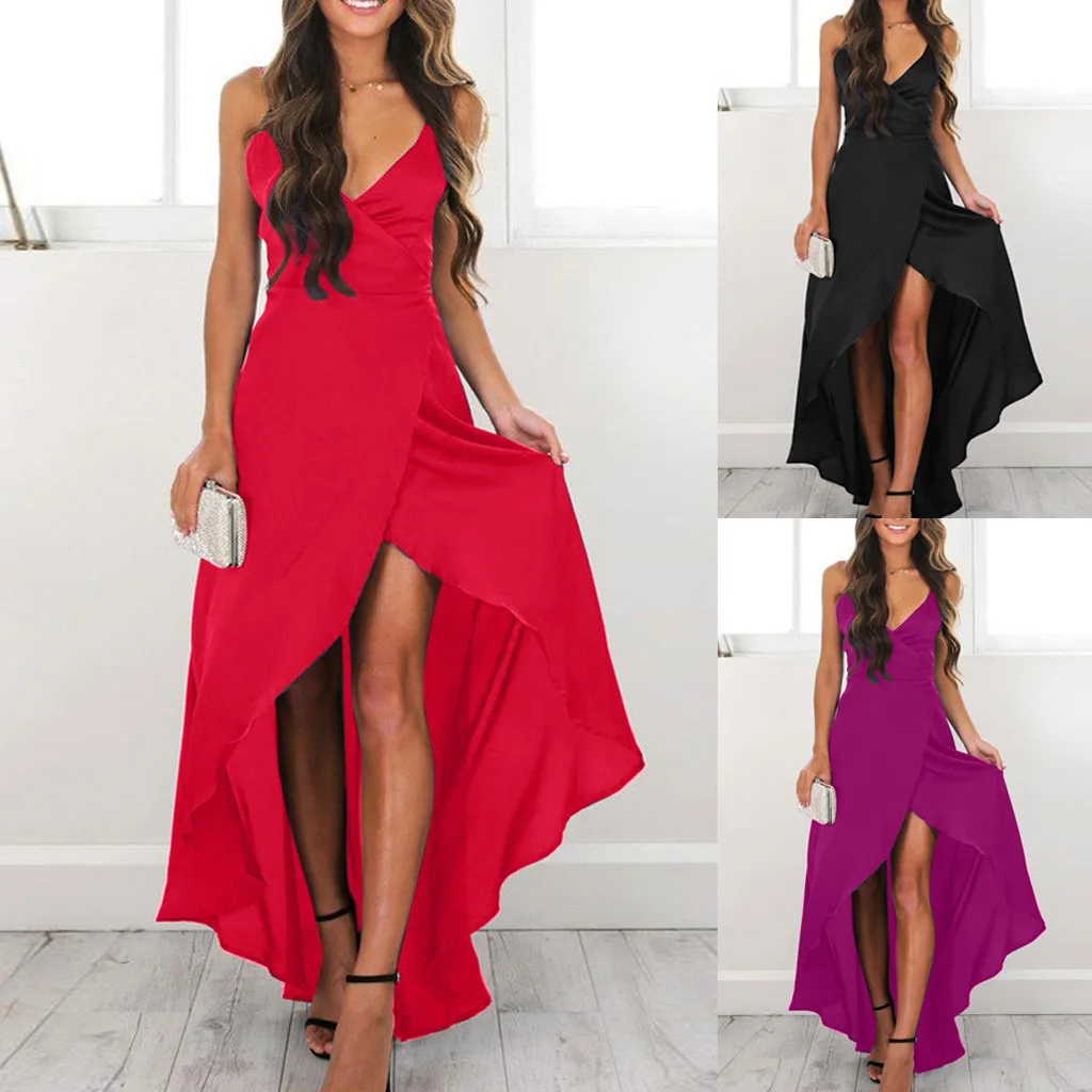 

2019 hot products Women V-Neck Boho Long Maxi Dress Evening Party Beach Sun Dress Dropshipping Discount Free Shipping