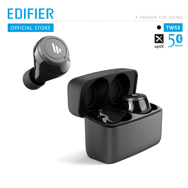 

TWS5 Bluetooth V5.0 TWS Earbuds aptX audio decoding IPX5 Waterproof Touch control up to 32hrs playtime wireless earphone