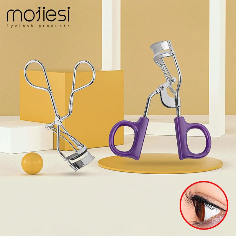 

Handheld Durable Portable Long-Lasting Metal Silicone Strip Silver Eyelash Curler Automatic Spring Beauty Tool