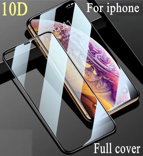 Роскошное закаленное стекло 10D для iPhone 12 mini 11 pro X XR XS Max SE 7 8 6 6S Plus защита экрана