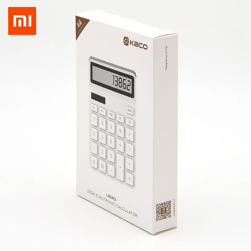 Настольный калькулятор Xiaomi LEMO, фотоэлектрический двойной дисплей с 12 цифрами, Автоматическое отключение для офиса, бизнеса